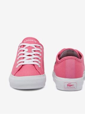 Lacoste Pink Canvas Low-Top Sneakers with White Sole
